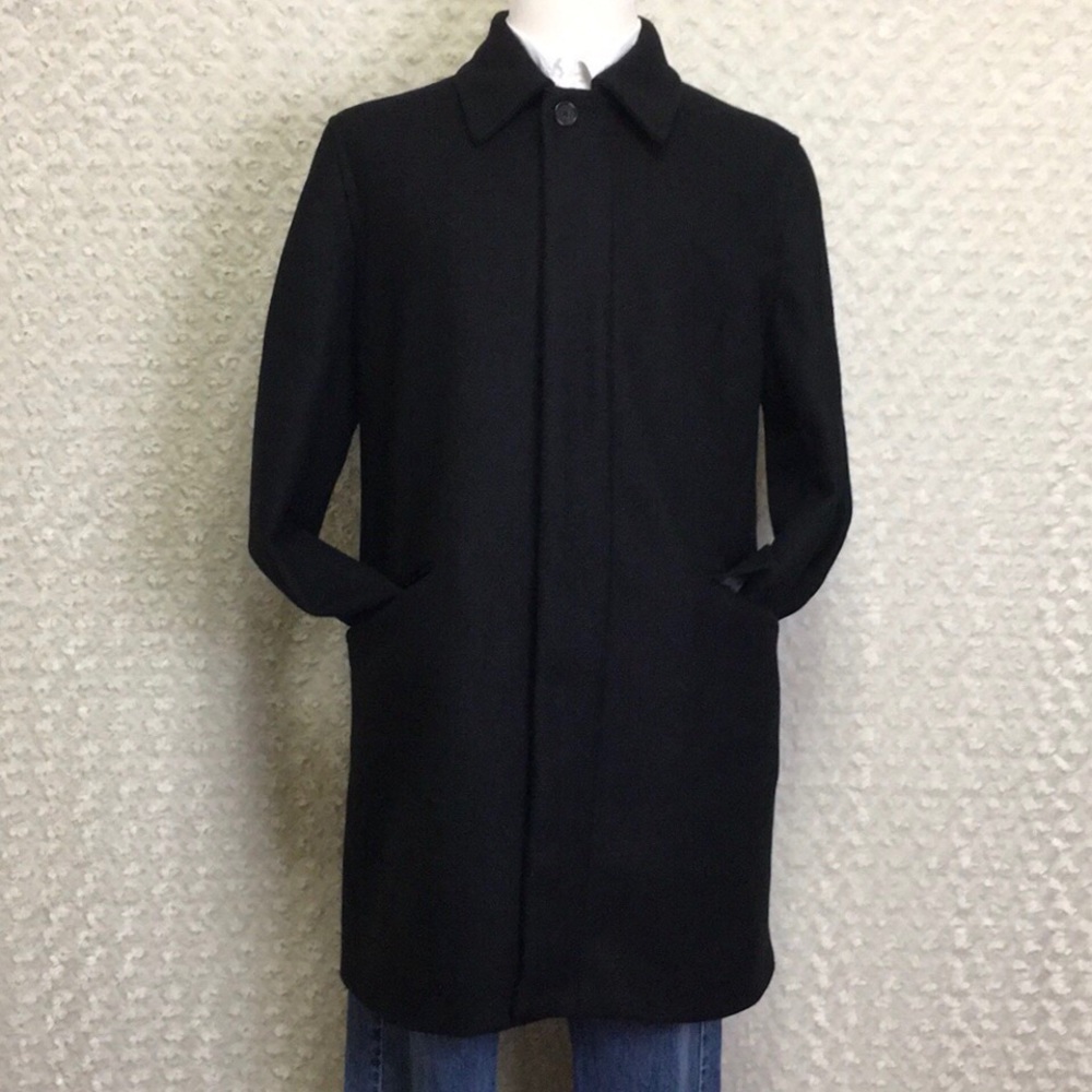 Banana Republic Wool Black Overcoat Sz L